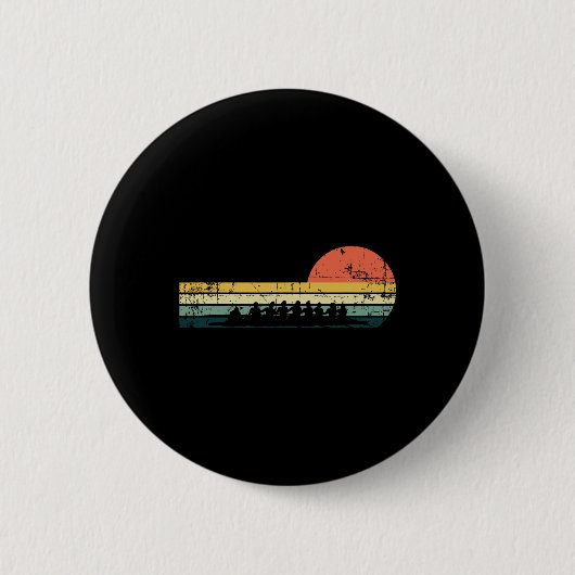Vintage Rudermaschine Crew Funny Rower Bootteam Ge Button (Vorderseite)