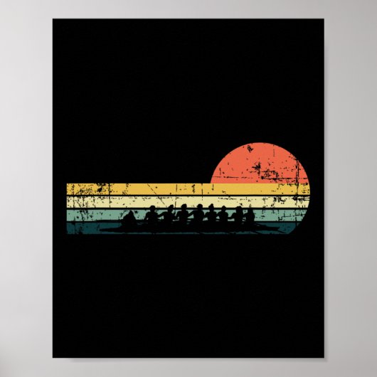 Vintage Rudermaschine Crew Funny Rower Bootteam Ge Poster (Vorne)