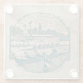 Vintage Ruderszene Glasuntersetzer (Rückseite)