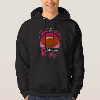 Vintage Rugby Sport Nur Ein Mädchen Das Rugby Lie Hoodie