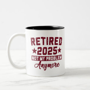 Vintage-Ruhestand 2025 Geschenke für pensionierte Zweifarbige Tasse