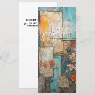 Vintage-Ruhestands-Karte mit floraler Collage-Kuns