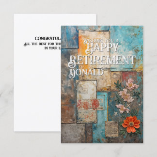 Vintage-Ruhestands-Karte mit floraler Collage-Kuns