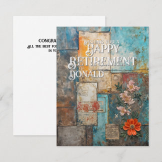Vintage-Ruhestands-Karte mit floraler Collage-Kuns