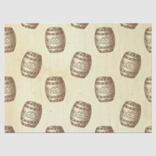 Vintage Rum-Barrels auf Creme-Decoupage Seidenpapier