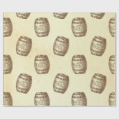 Vintage Rum-Barrels auf Creme Geschenkpapier (Flach)