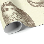 Vintage Rum-Barrels auf Creme Geschenkpapier (Rolleneckpunkt)