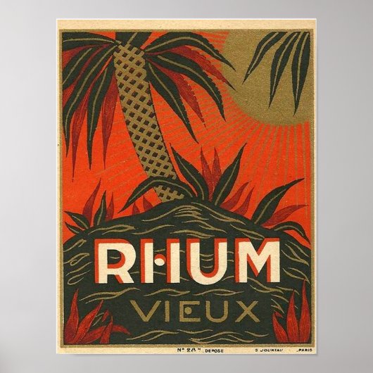 Vintage Rum-Werbung Poster (Vorne)