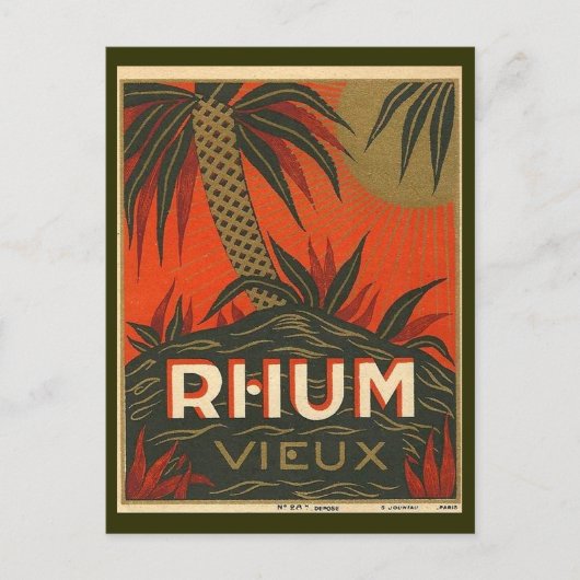 Vintage Rum-Werbung Postkarte (Vorderseite)