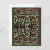 Vintage rumänische Stickerei Postkarte (Vorne/Hinten)