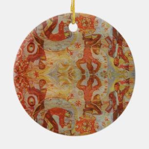 Vintage rumänische Stickerei, traditioneller Keramikornament