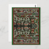 Vintage rumänische Stickerei, Wolle, Muster Postkarte (Vorne/Hinten)