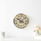 Vintage runde (große) Wand-Uhr/Rosen Wanduhr (Zuhause)