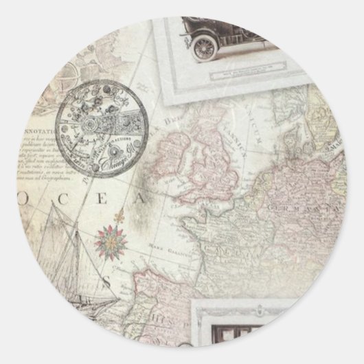 Vintage Runder Aufkleber (Vorderseite)