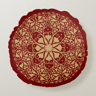 Vintage rundes Ornament im Bohemien-Stil Kissen