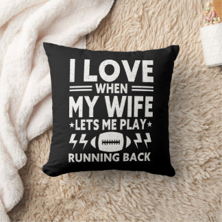 Vintage Running Back Football Husband Wife Sports Kissen