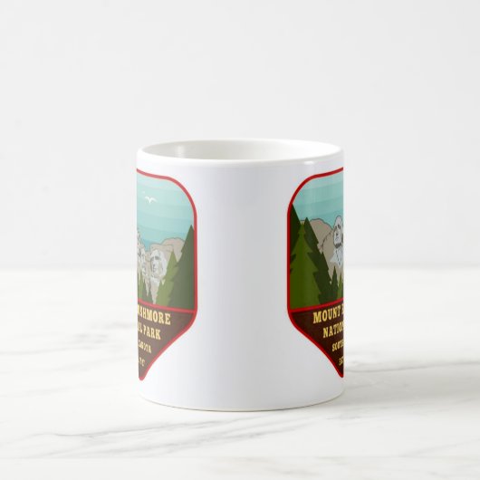 Vintage Rushmore-Illustration Kaffeetasse (Mittel)