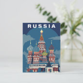 Vintage Russia Retro Cathedral Domes  Postkarte (Stehend Vorderseite)