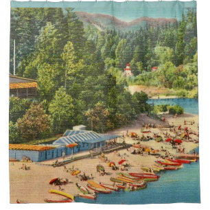 Vintage Russian River Strand  Duschvorhang