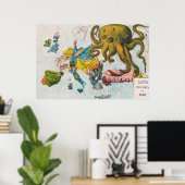 Vintage Russische Dominanz-Karte Poster (Heimbüro)