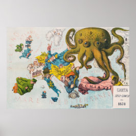 Vintage Russische Dominanz-Karte Poster