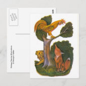 Vintage russische Illustrationen, Fabeln von Aesop Postkarte (Vorne/Hinten)
