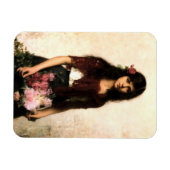 Vintage Russische Kunst Blume Verkäufer Portrait Magnet (Horizontal)