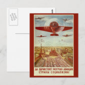 Vintage russische Luftfahrtproaganda-Postkarte Postkarte (Vorne/Hinten)