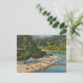 Vintage russische River Beach Postkarte (Stehend Vorderseite)