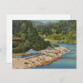 Vintage russische River Beach Postkarte (Vorne/Hinten)