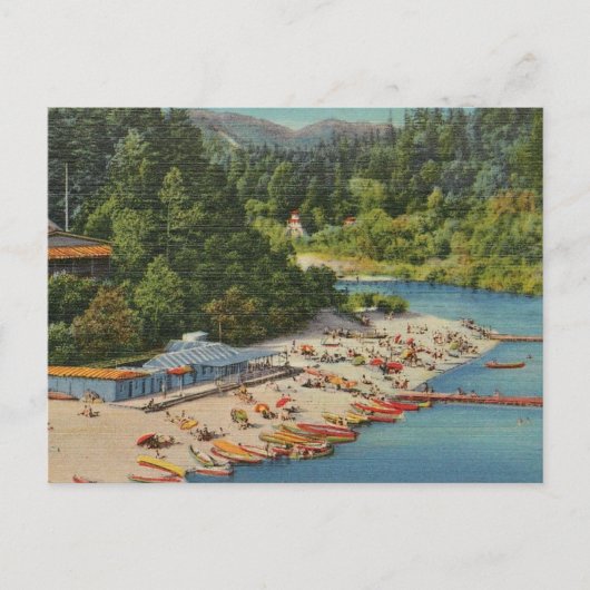 Vintage russische River Beach Postkarte (Vorderseite)
