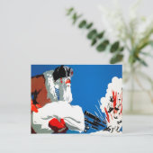 Vintage russische Santa Postkarte (Stehend Vorderseite)