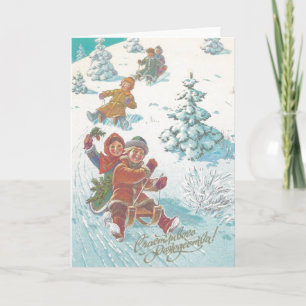 Vintage russische Weihnachtskarte Feiertagskarte