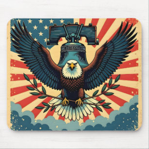 Vintage & Rustic 4. Juli Adler Liberty Bell 1776 Mousepad