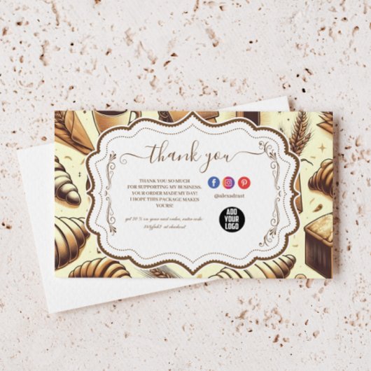 Vintage Rustic Bakery Dankeskarte