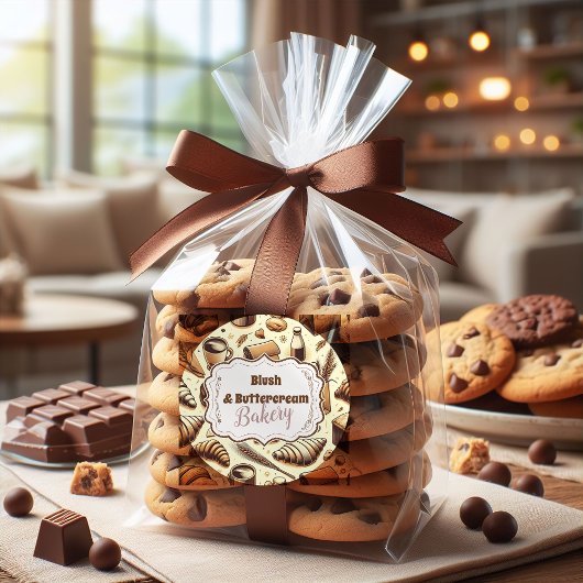 Vintage Rustic Bakery Runder Aufkleber