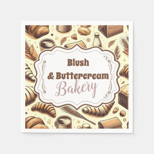 Vintage Rustic Bakery Serviette (Vorderseite)