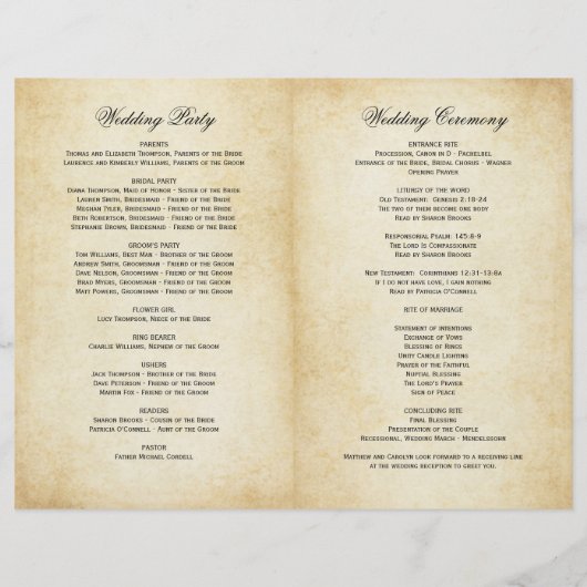 Vintage Rustic Black Flourish Parchment Wedding (Rückseite)