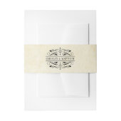 Vintage Rustic Black Flourish Parchment Wedding Einladungsbanderole (Vorderseite Beispiel)