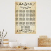 Vintage Rustic Black Flourish Parchment Wedding Poster (Küche)