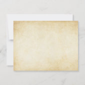 Vintage Rustic Black Flourish Parchment Wedding RSVP Karte (Rückseite)