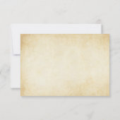 Vintage Rustic Black Flourish Parchment Wedding RSVP Karte (Rückseite)