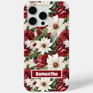 Vintage Rustic Christmas Blumen Blätter Muster Case-Mate iPhone Hülle