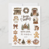 Vintage Rustic Christmas Feiertagskarte (Vorderseite)