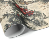 Vintage Rustic Christmas Holiday Geschenkpapier (Rolleneckpunkt)