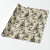 Vintage Rustic Christmas Holiday Geschenkpapier (Ungerollt)