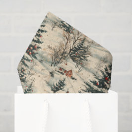 Vintage Rustic Christmas Holiday Seidenpapier