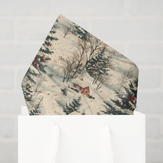 Vintage Rustic Christmas Holiday Seidenpapier (Geschenk Tasche)