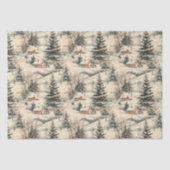 Vintage Rustic Christmas Holiday Seidenpapier (Vorderseite)