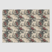 Vintage Rustic Christmas Holiday Seidenpapier (Vorderseite)